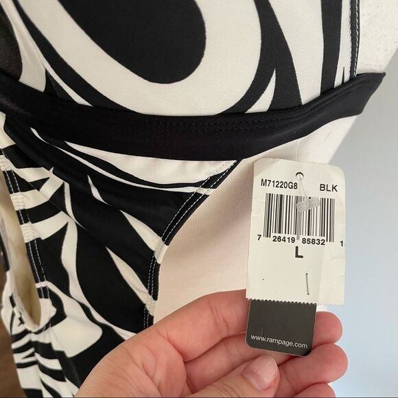 NWT Y2K Zebra Swirl Sexy Rampage One Piece Bikini - Picture 6 of 9